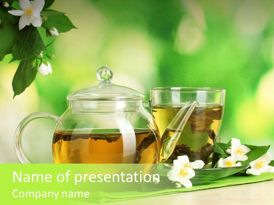 Jasmine Teacup Transparent PowerPoint Template