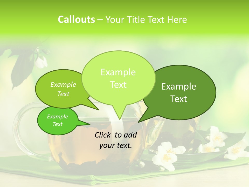 Jasmine Teacup Transparent PowerPoint Template