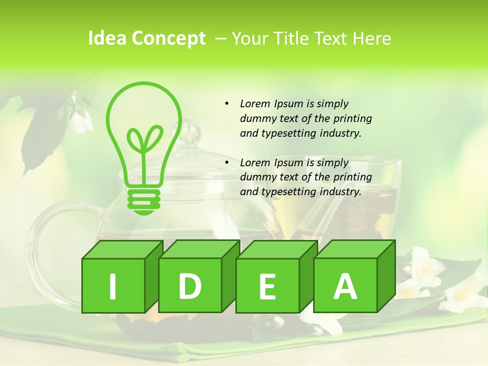 Jasmine Teacup Transparent PowerPoint Template