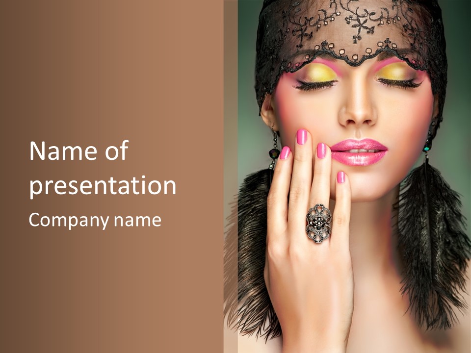 Caucasian Eye Elegance PowerPoint Template