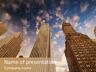 Skyscraper Shape Steel PowerPoint Template