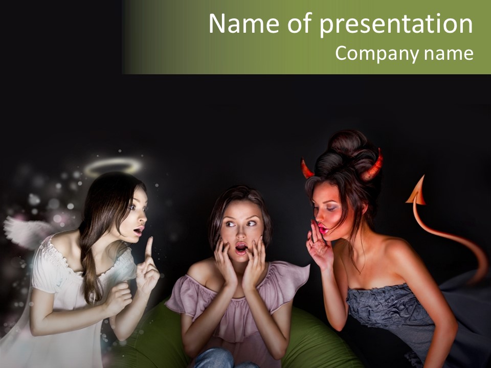 Lady Girl Looking PowerPoint Template