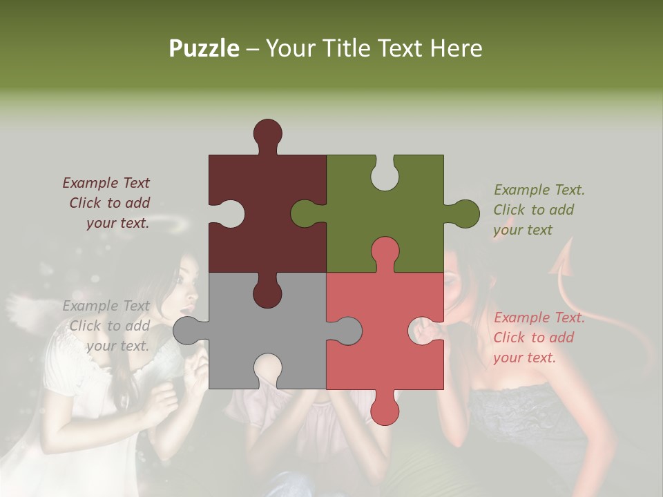 Lady Girl Looking PowerPoint Template