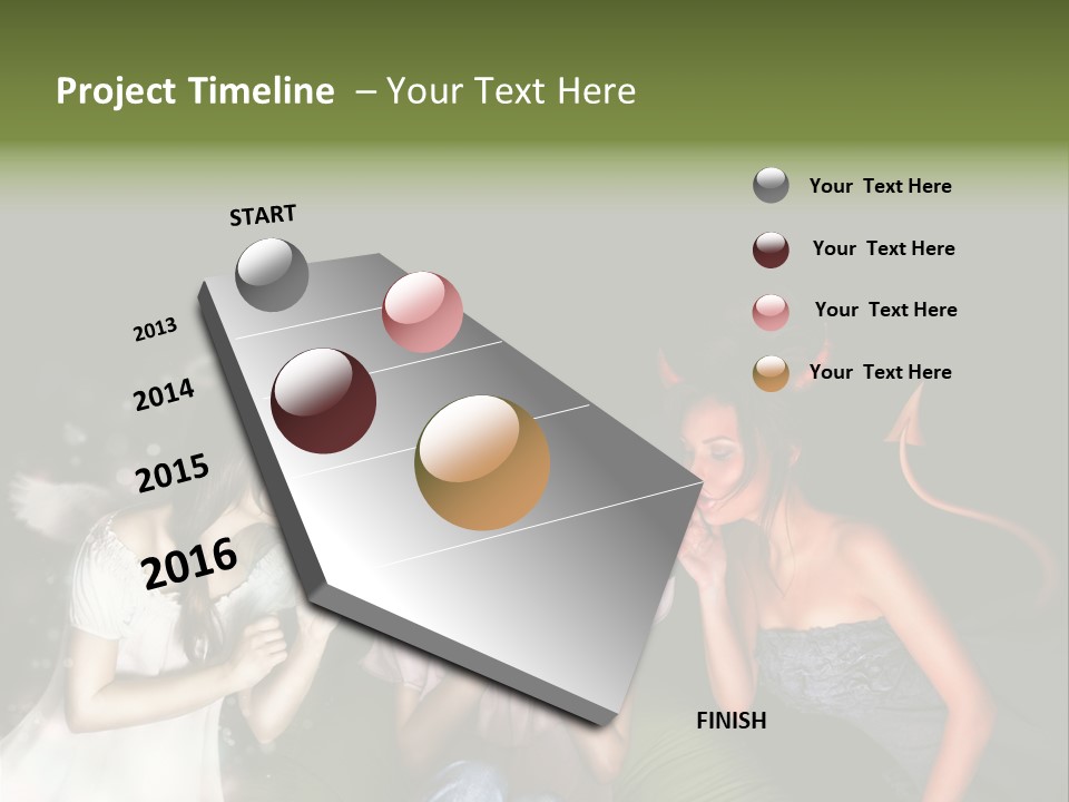 Lady Girl Looking PowerPoint Template