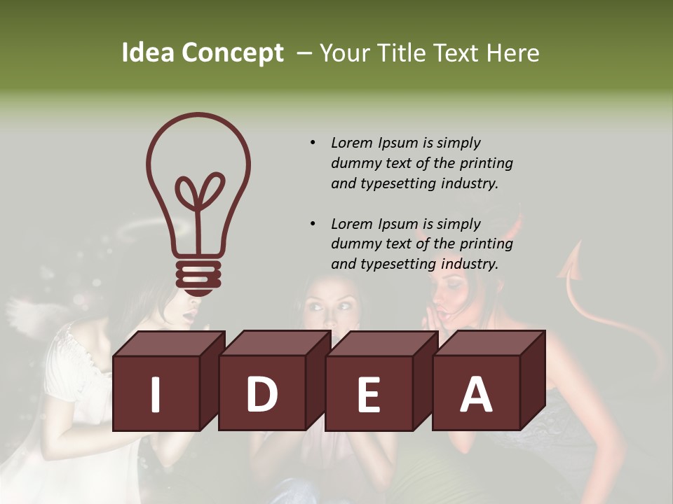 Lady Girl Looking PowerPoint Template