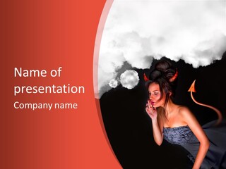 Girl Naughty Desire PowerPoint Template