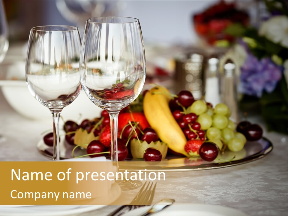 Wine Glass Coffee Crystal PowerPoint Template