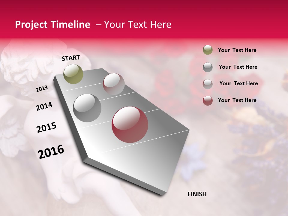 Wooden Board Red White PowerPoint Template