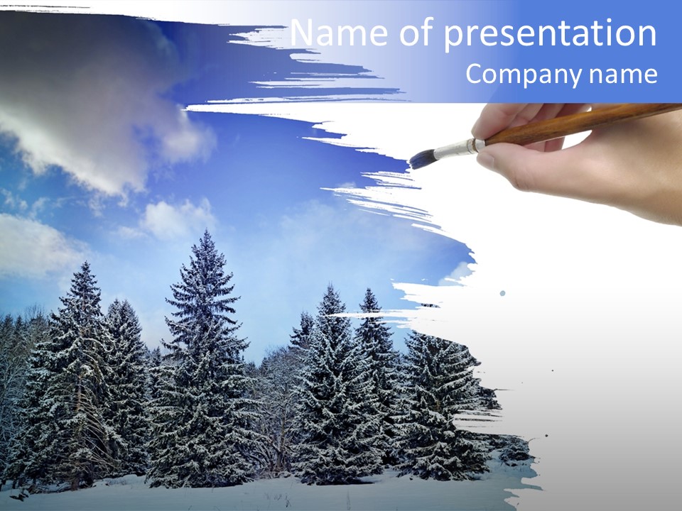 Holiday Frosty Copy Space PowerPoint Template