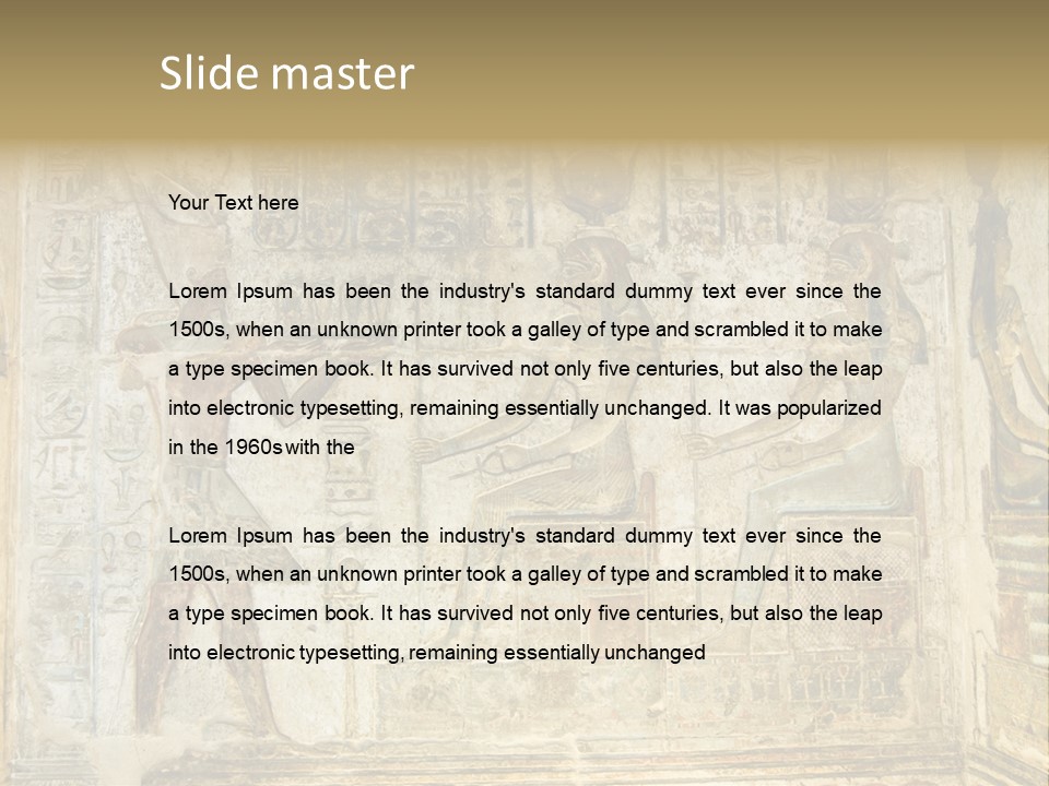 Hathor Bas Relief Pharaoh PowerPoint Template