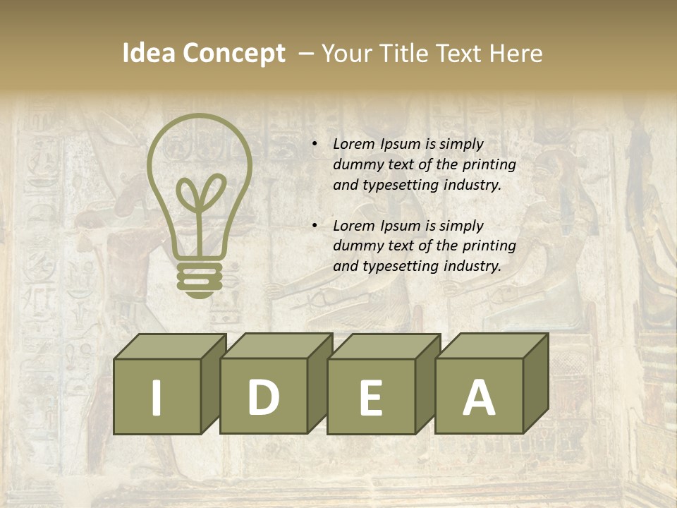 Hathor Bas Relief Pharaoh PowerPoint Template