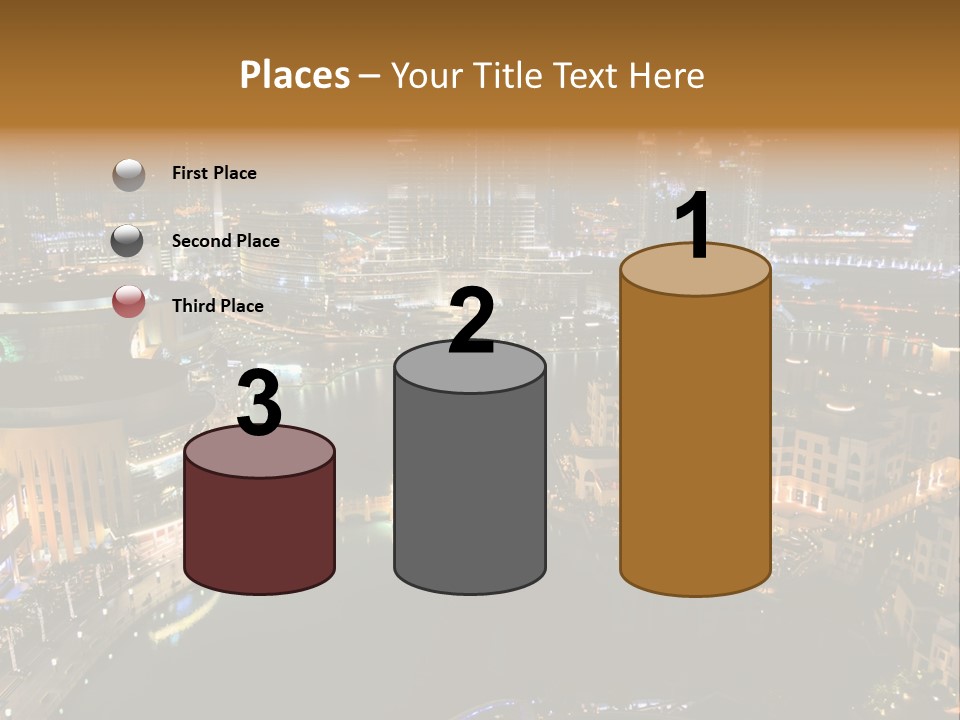 Lake Dubai Illumination PowerPoint Template