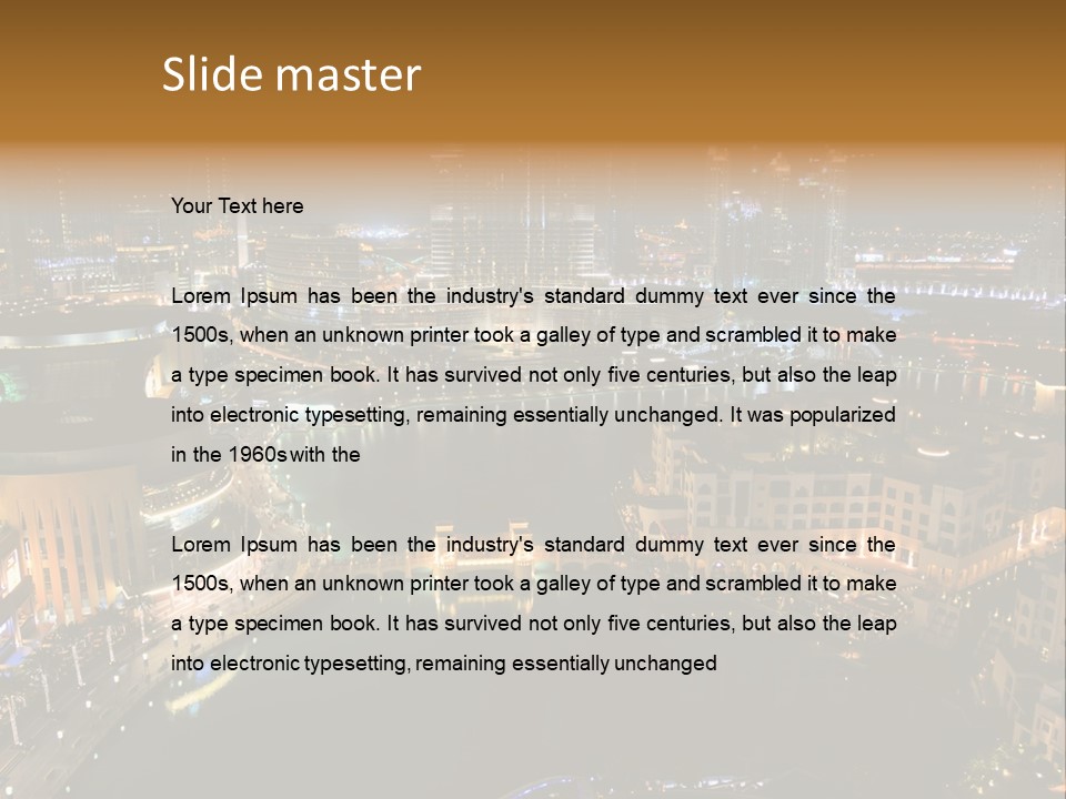 Lake Dubai Illumination PowerPoint Template