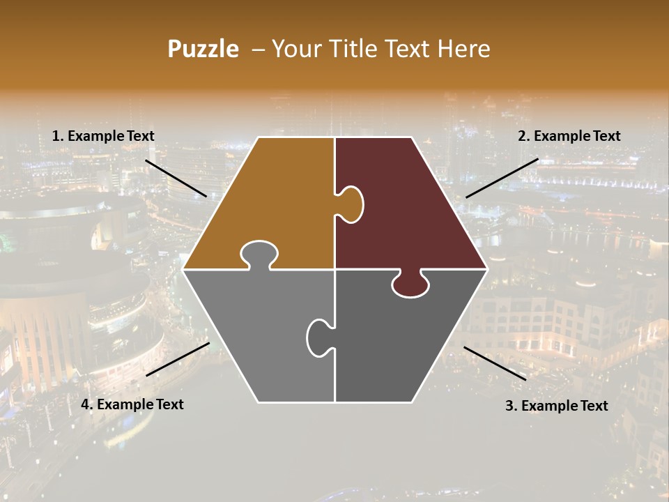 Lake Dubai Illumination PowerPoint Template