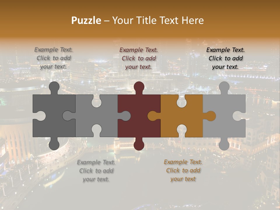 Lake Dubai Illumination PowerPoint Template