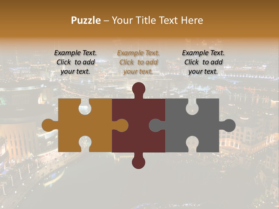 Lake Dubai Illumination PowerPoint Template