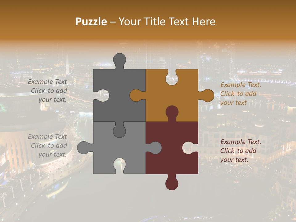 Lake Dubai Illumination PowerPoint Template