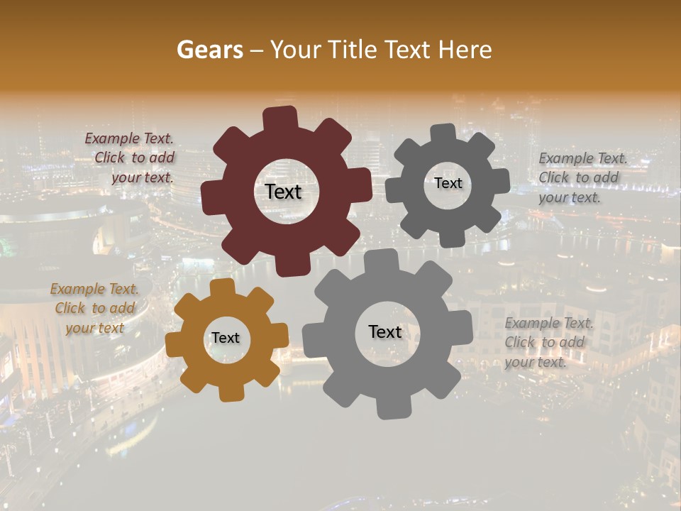 Lake Dubai Illumination PowerPoint Template