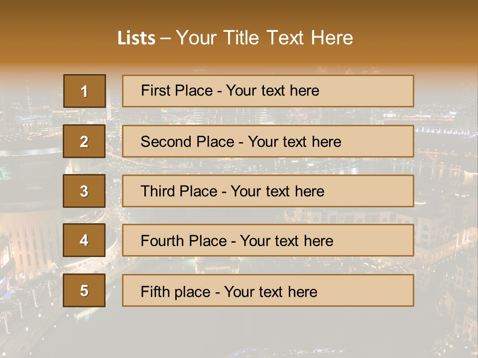 Lake Dubai Illumination PowerPoint Template