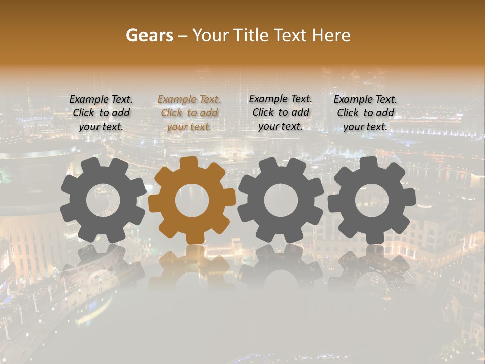 Lake Dubai Illumination PowerPoint Template