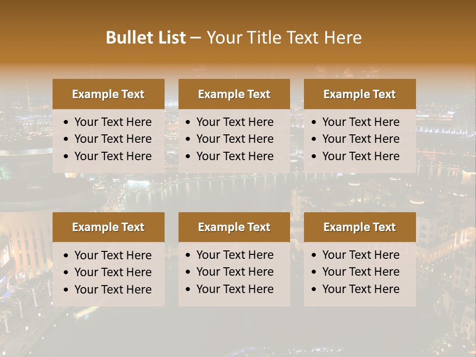 Lake Dubai Illumination PowerPoint Template