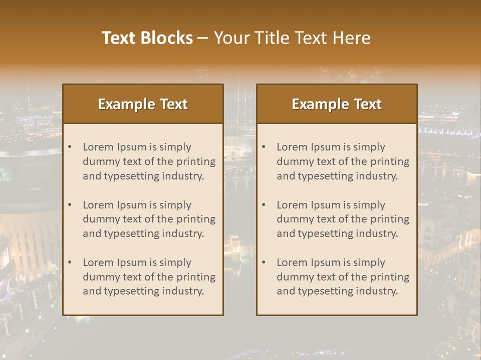 Lake Dubai Illumination PowerPoint Template