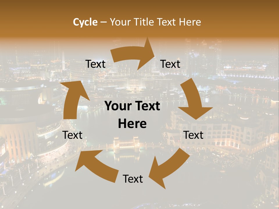 Lake Dubai Illumination PowerPoint Template