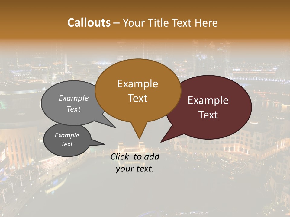 Lake Dubai Illumination PowerPoint Template