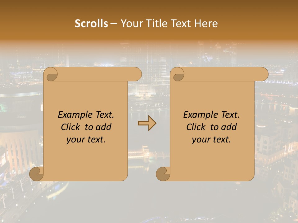 Lake Dubai Illumination PowerPoint Template