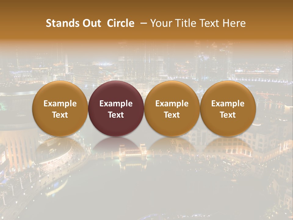 Lake Dubai Illumination PowerPoint Template