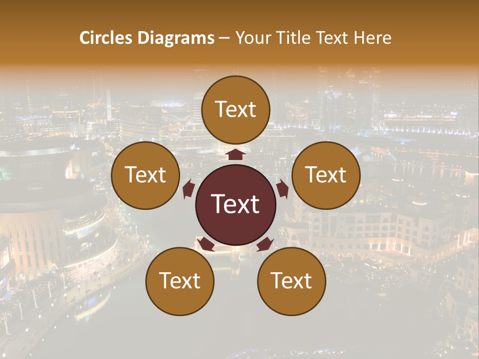 Lake Dubai Illumination PowerPoint Template