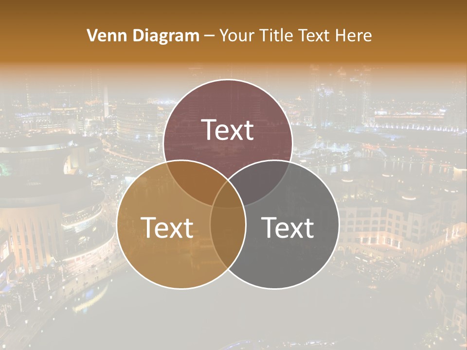 Lake Dubai Illumination PowerPoint Template