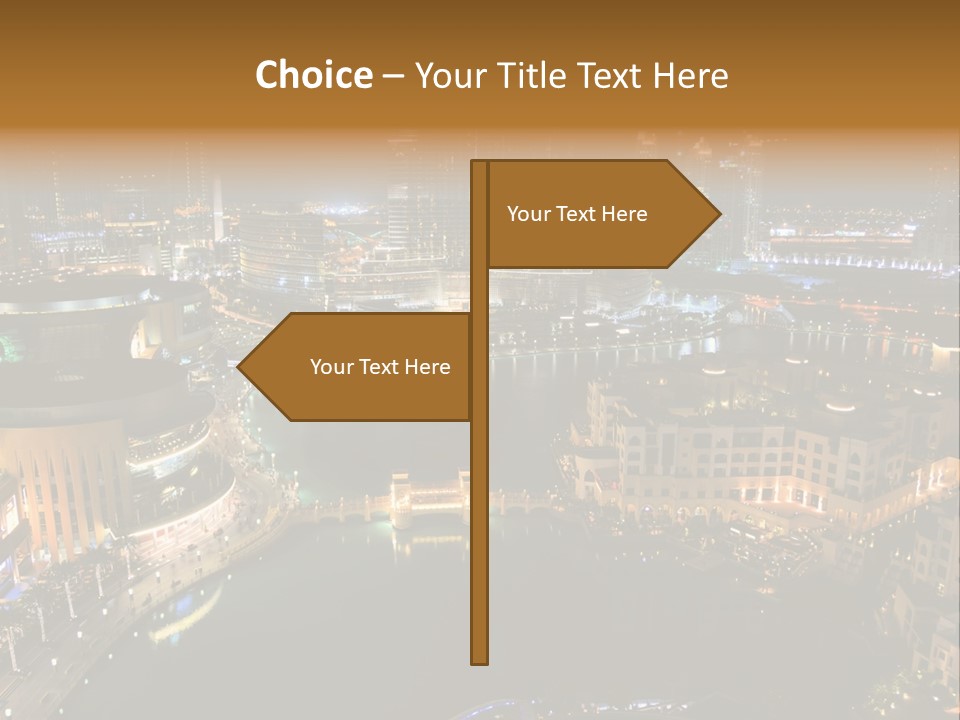 Lake Dubai Illumination PowerPoint Template