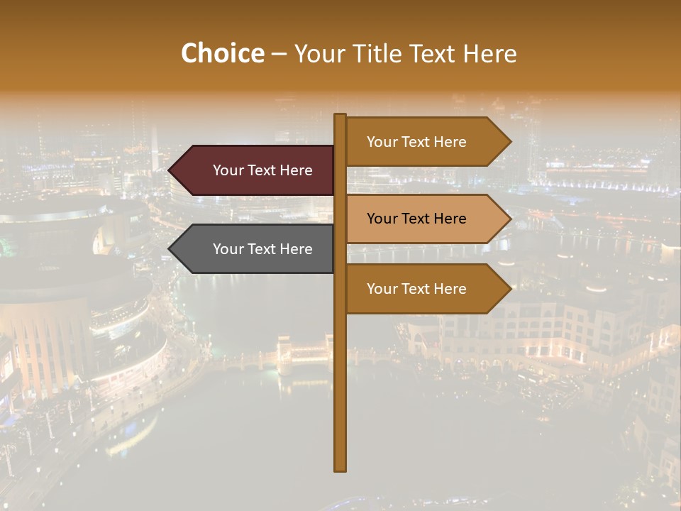 Lake Dubai Illumination PowerPoint Template