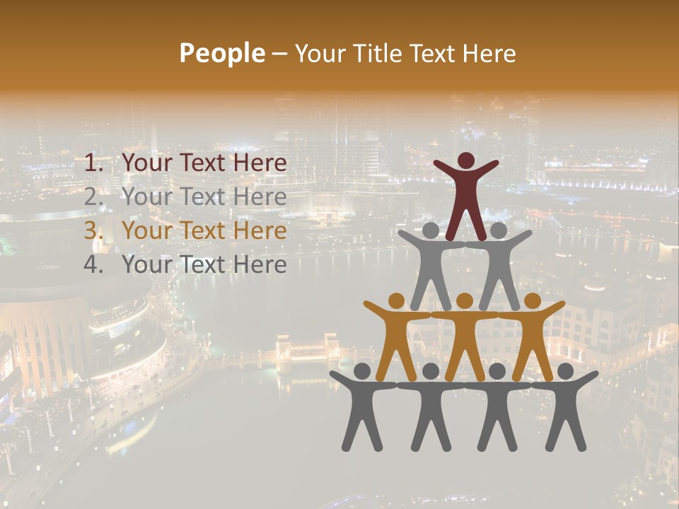 Lake Dubai Illumination PowerPoint Template