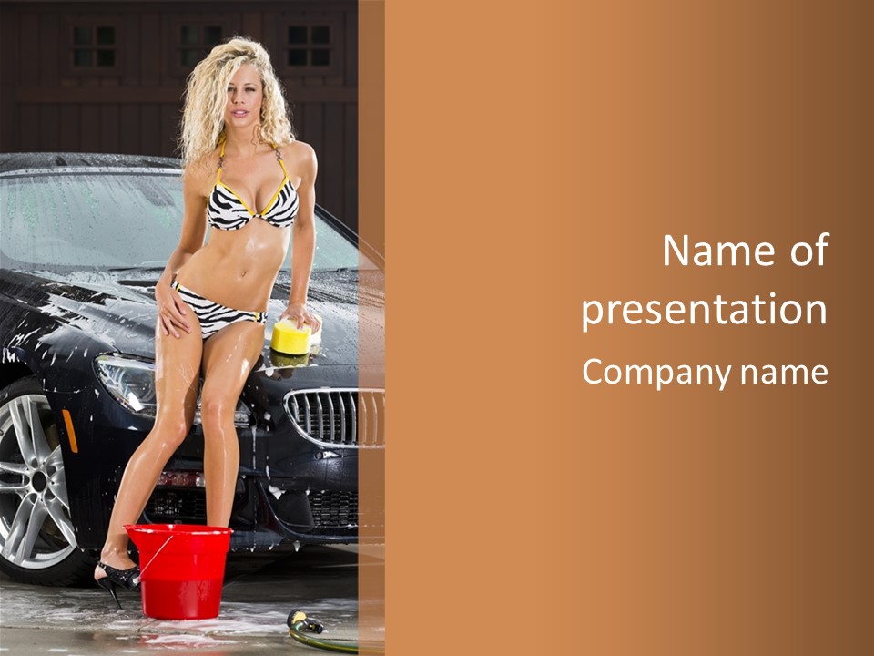 Young Soap Swimwear PowerPoint Template