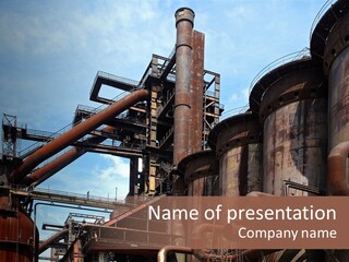 Iron Horizon Blast Furnace PowerPoint Template