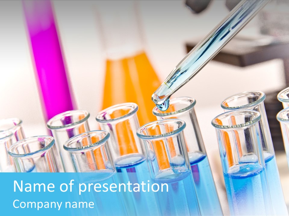 Tube Chemistry Blue PowerPoint Template