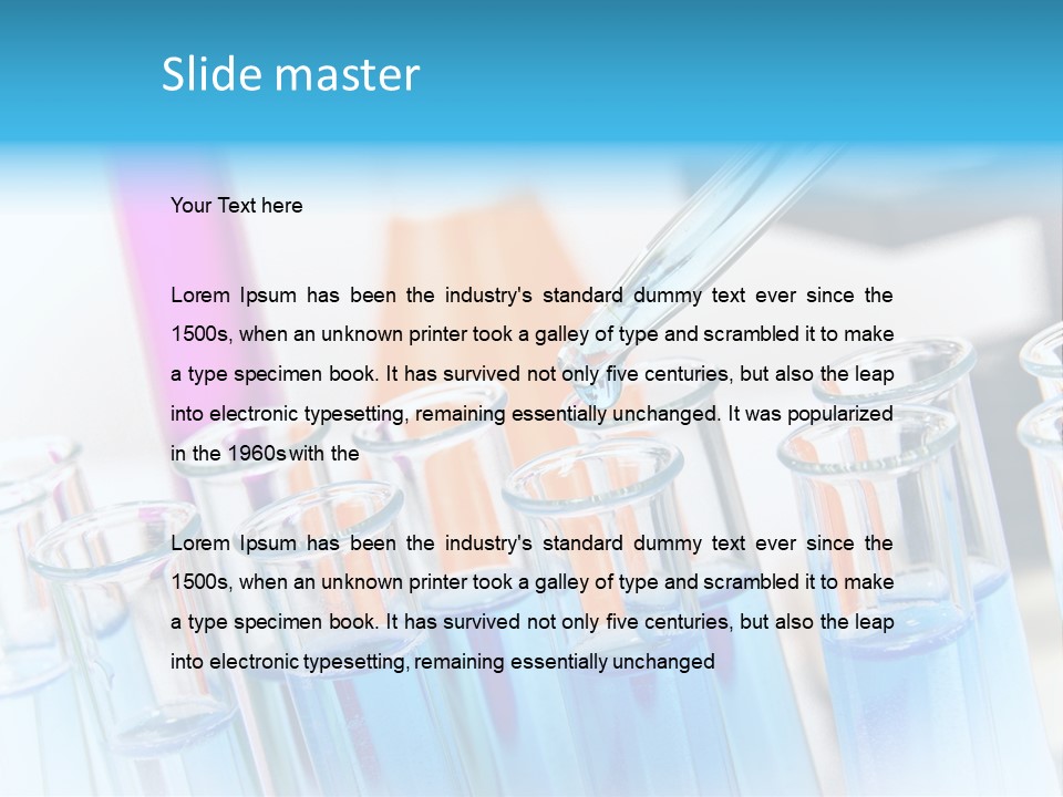 Tube Chemistry Blue PowerPoint Template