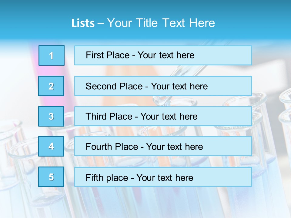 Tube Chemistry Blue PowerPoint Template
