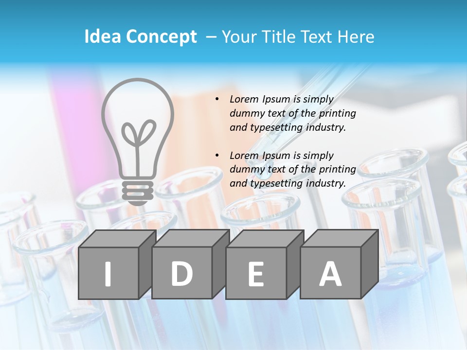 Tube Chemistry Blue PowerPoint Template