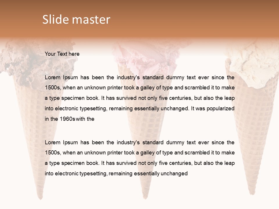 Cream Pieces Portion PowerPoint Template