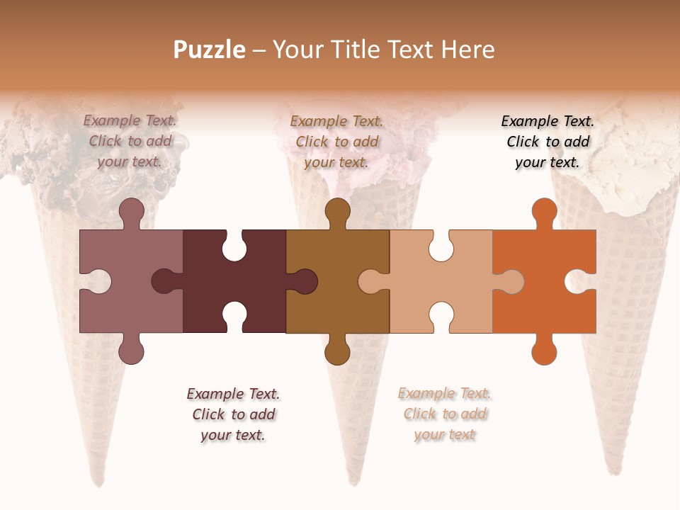 Cream Pieces Portion PowerPoint Template