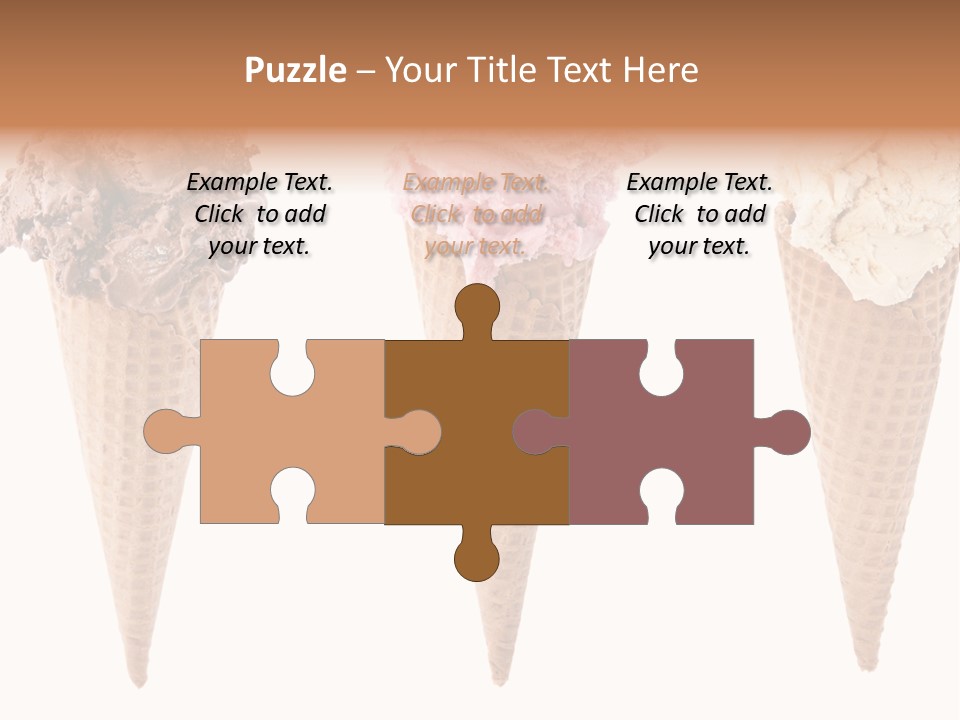 Cream Pieces Portion PowerPoint Template