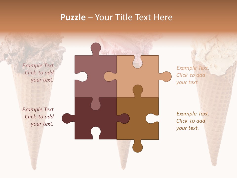 Cream Pieces Portion PowerPoint Template