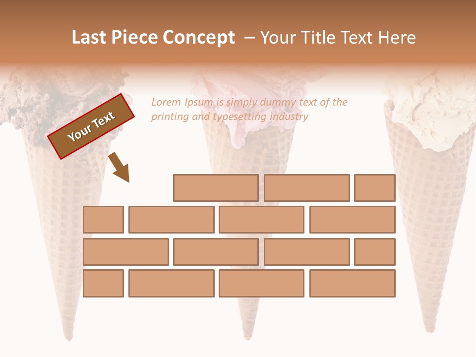 Cream Pieces Portion PowerPoint Template
