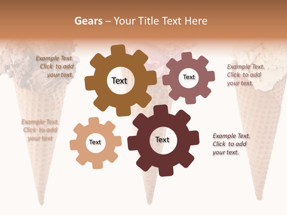 Cream Pieces Portion PowerPoint Template