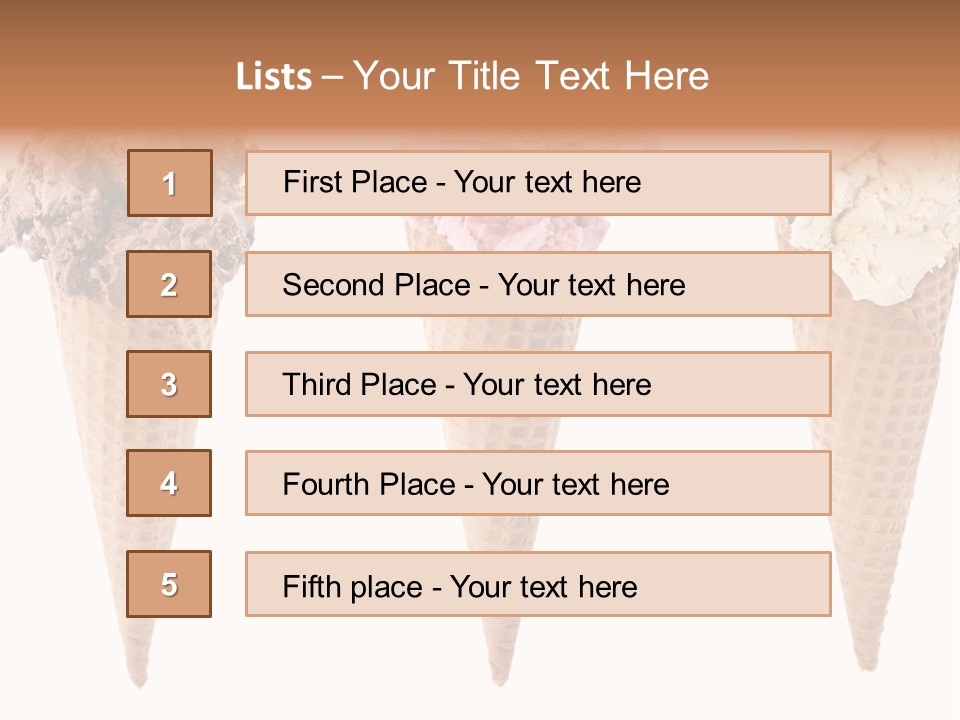 Cream Pieces Portion PowerPoint Template
