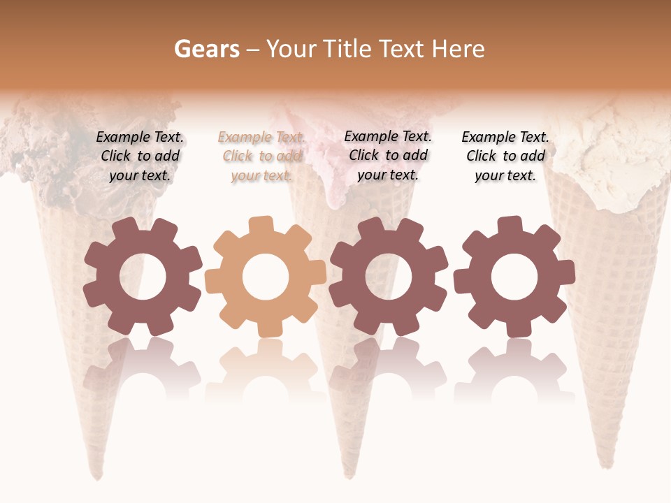 Cream Pieces Portion PowerPoint Template