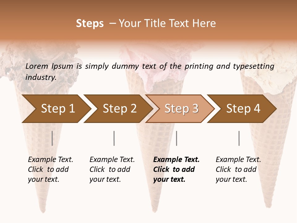 Cream Pieces Portion PowerPoint Template